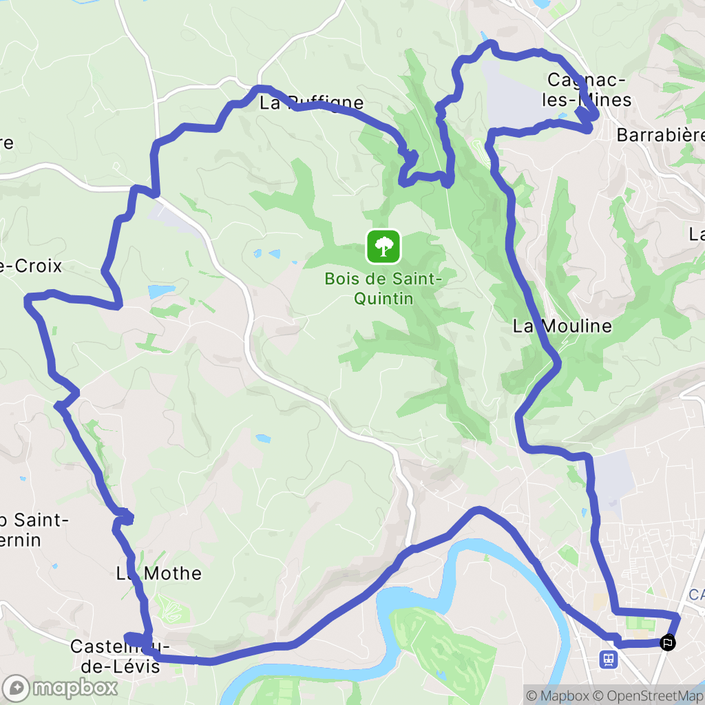 Albi : carte du parcours de randonnée - France