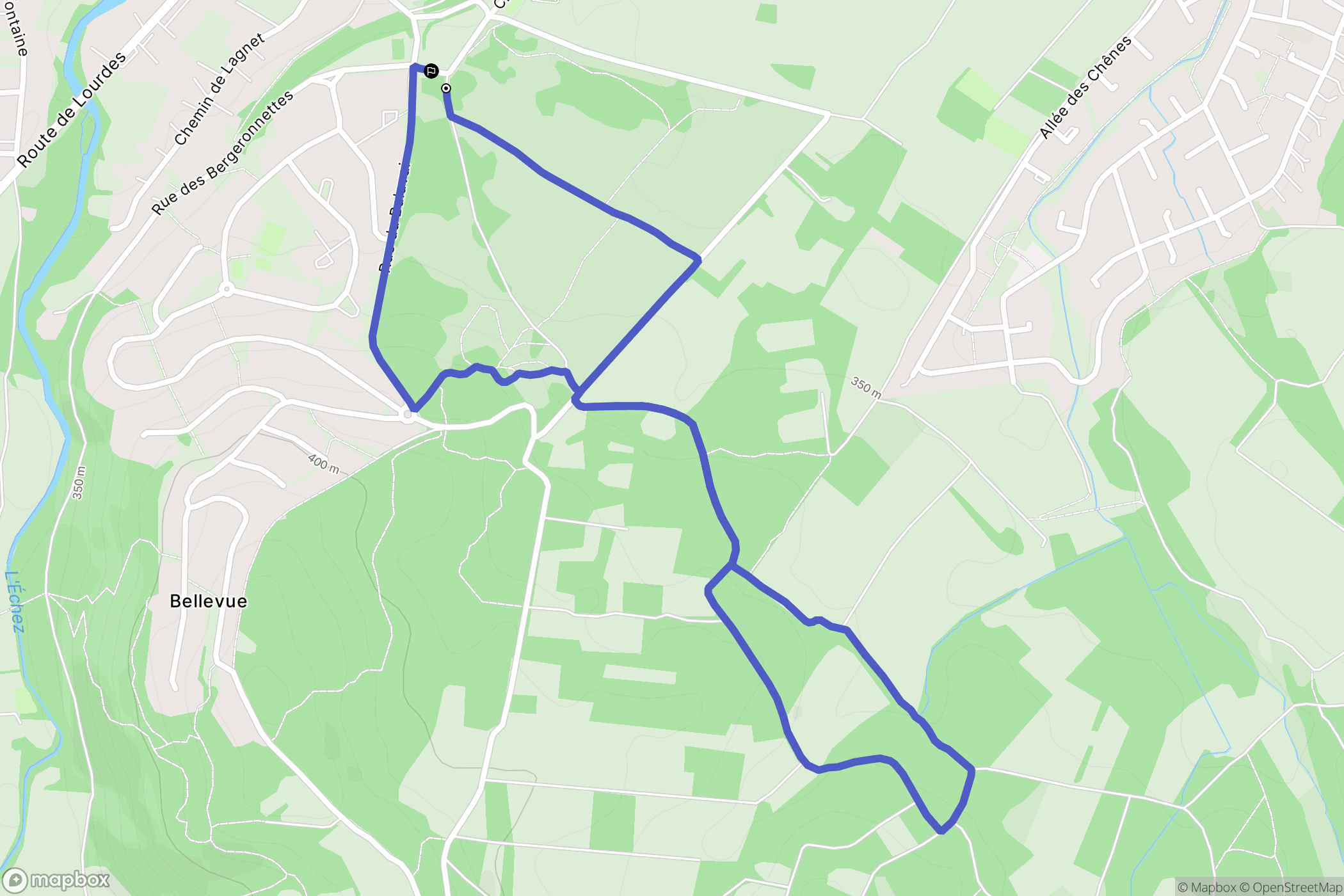 Juillan : carte du parcours de randonnée - France