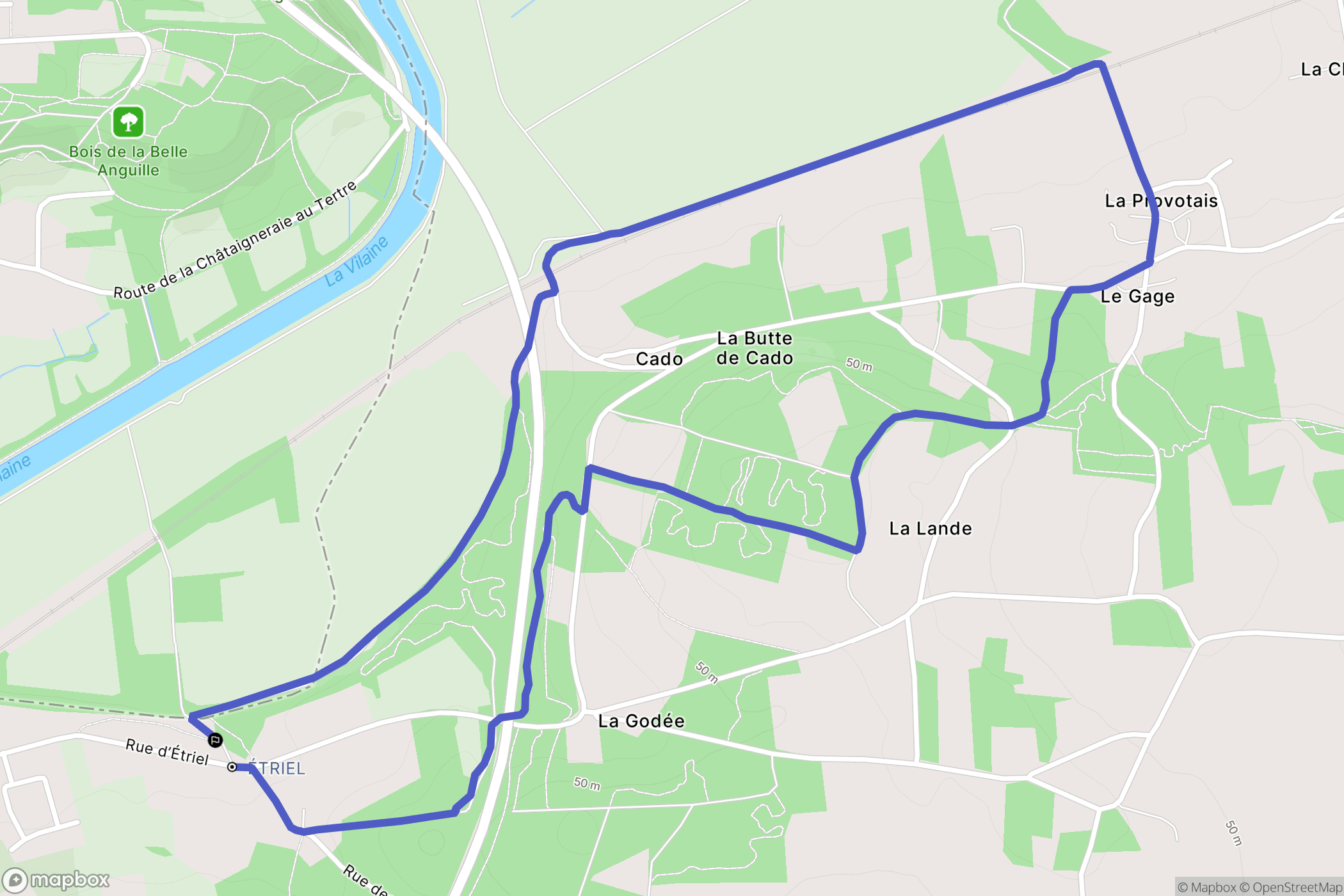 Saint-Nicolas-de-Redon : carte du parcours de randonnée - France