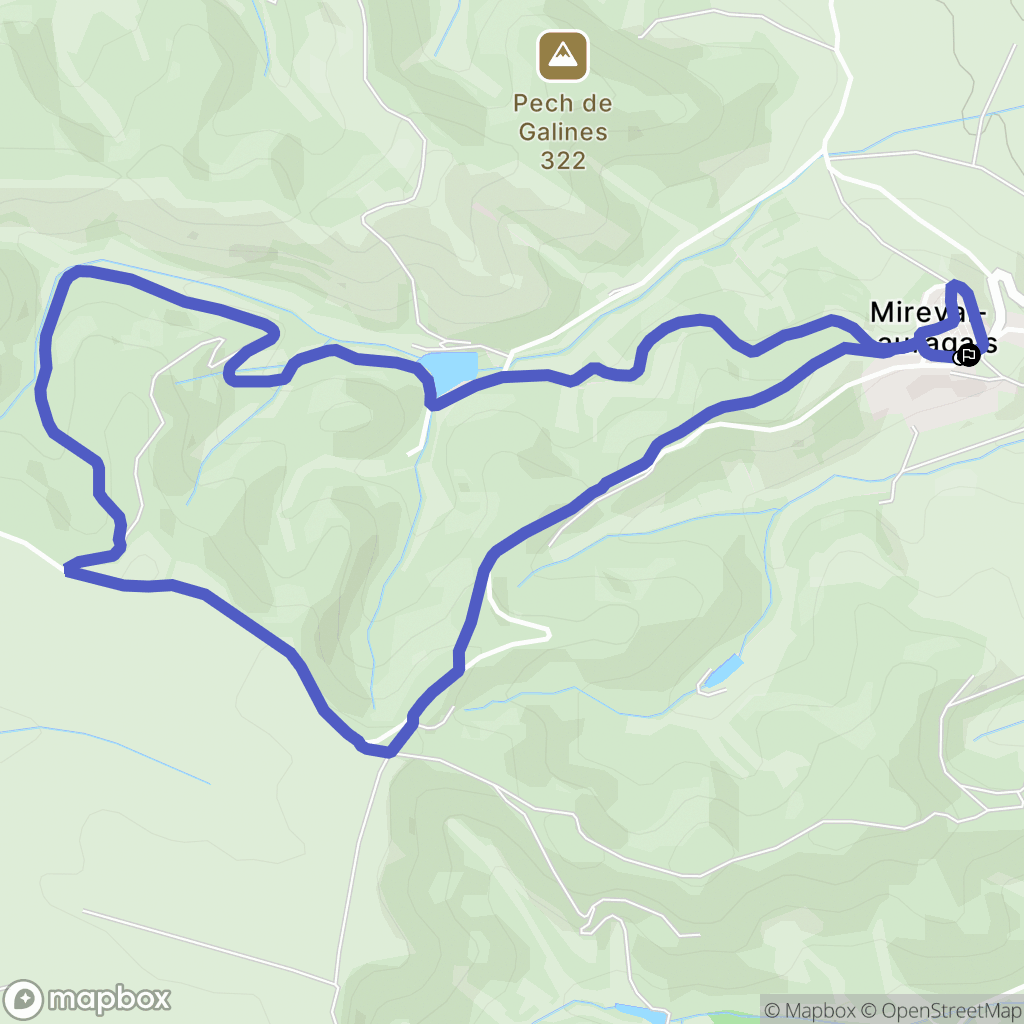 Mireval-Lauragais : carte du parcours de randonnée - France