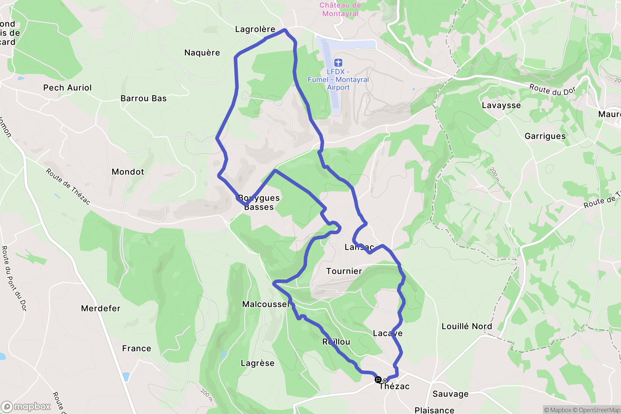 Thézac : carte du parcours de randonnée - France