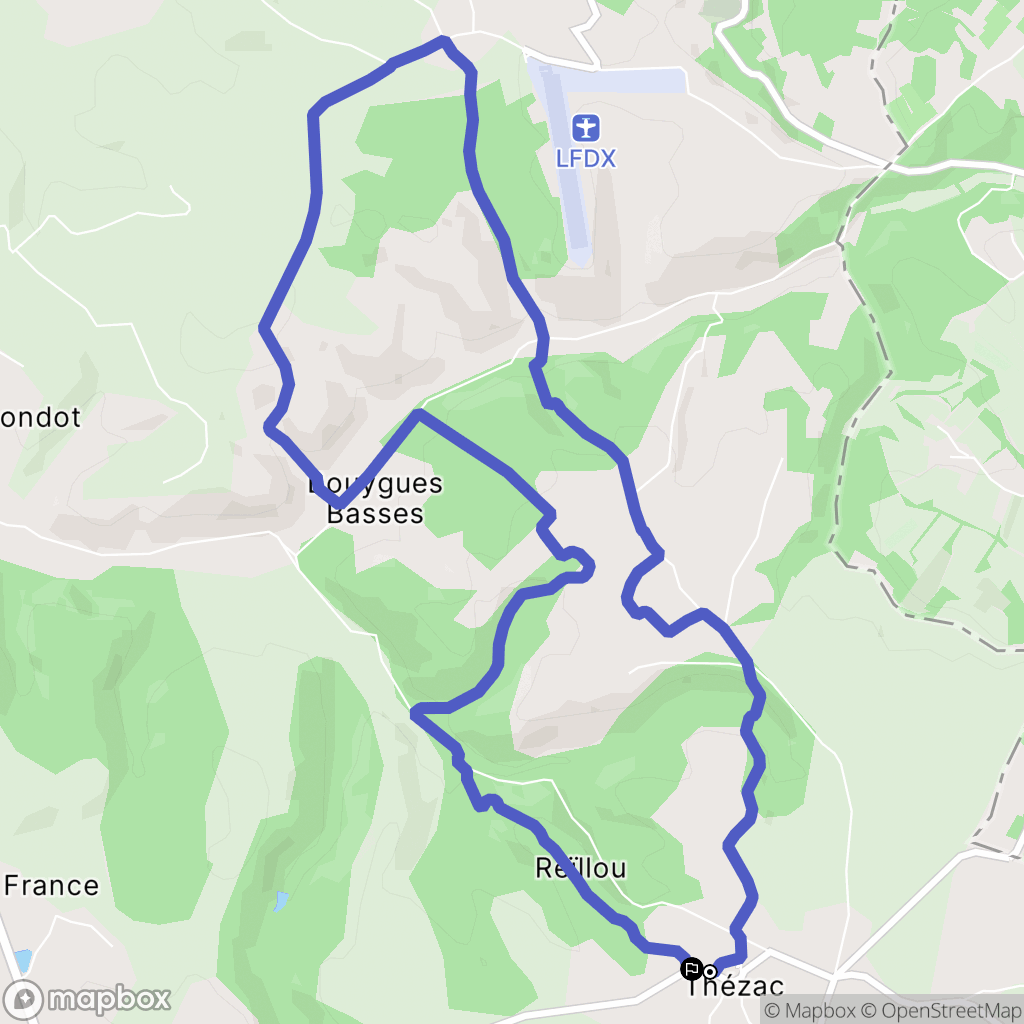 Thézac : carte du parcours de randonnée - France
