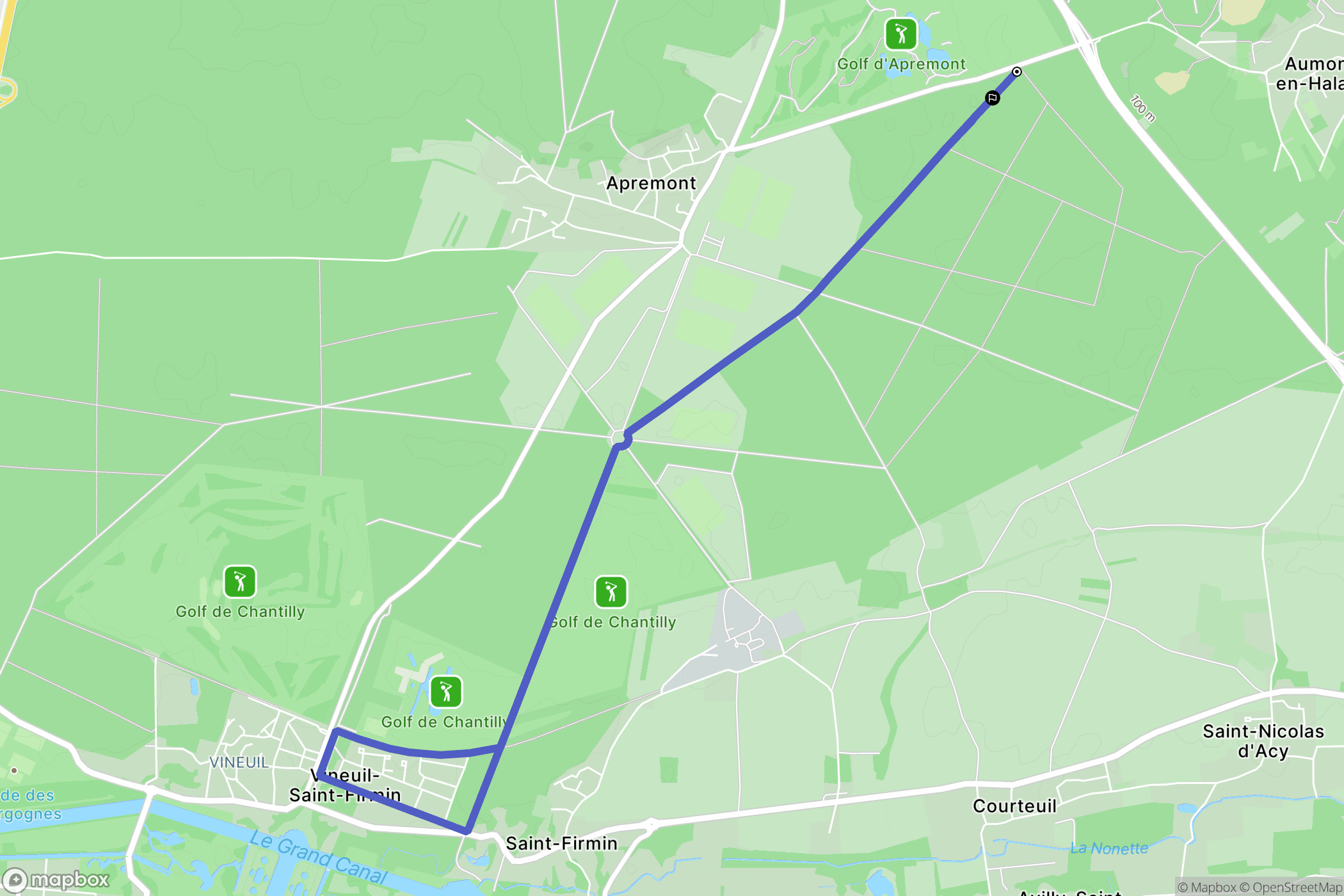 Apremont : carte du parcours de randonnée - France