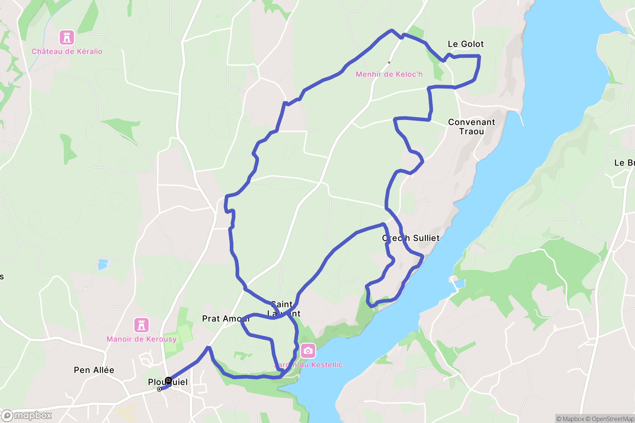 Plouguiel : carte du parcours de randonnée - France