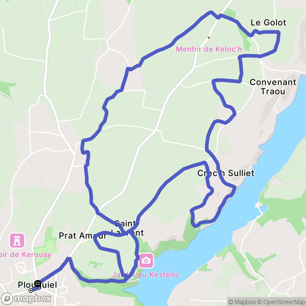 Plouguiel : carte du parcours de randonnée - France