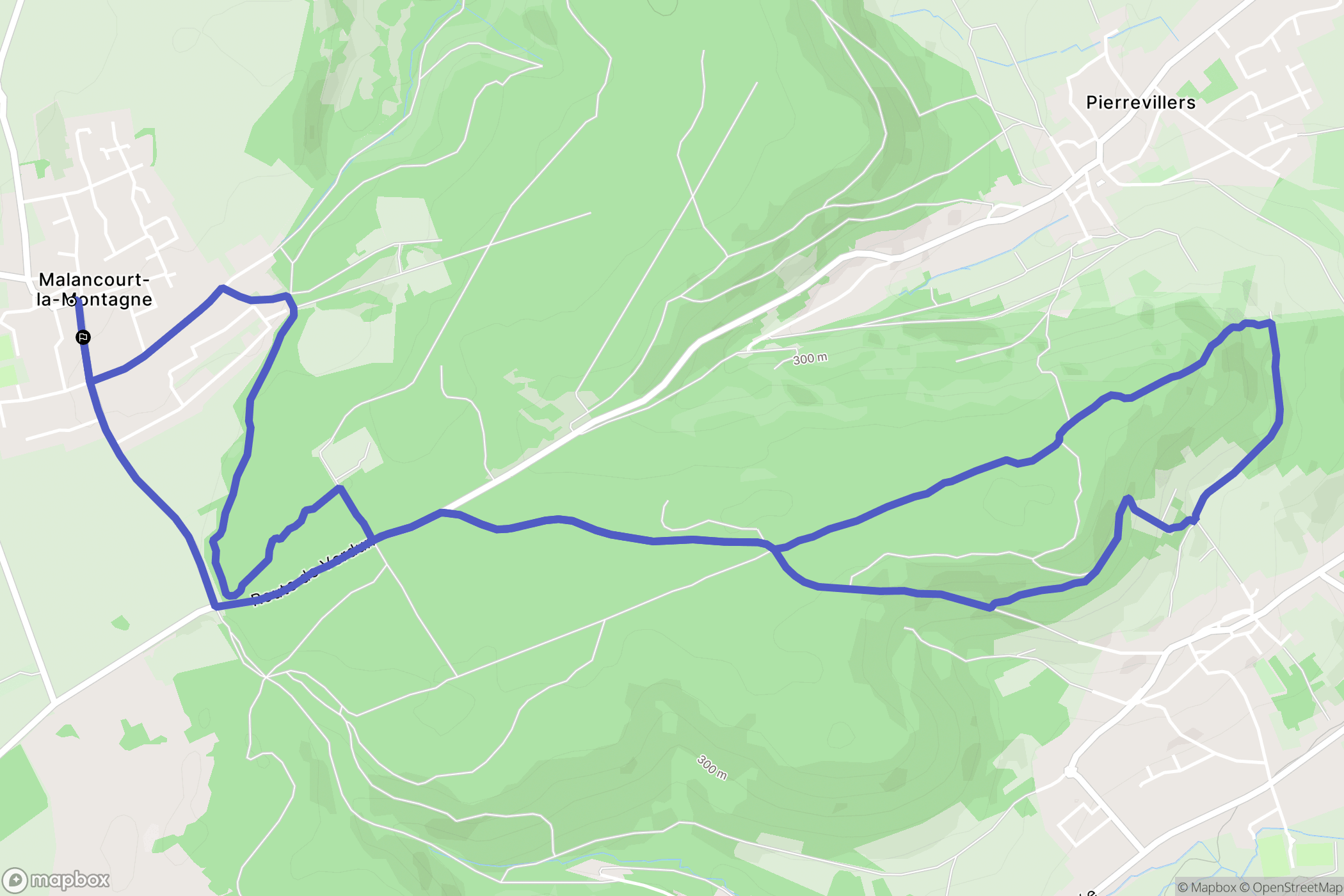 Amnéville : carte du parcours de randonnée - France
