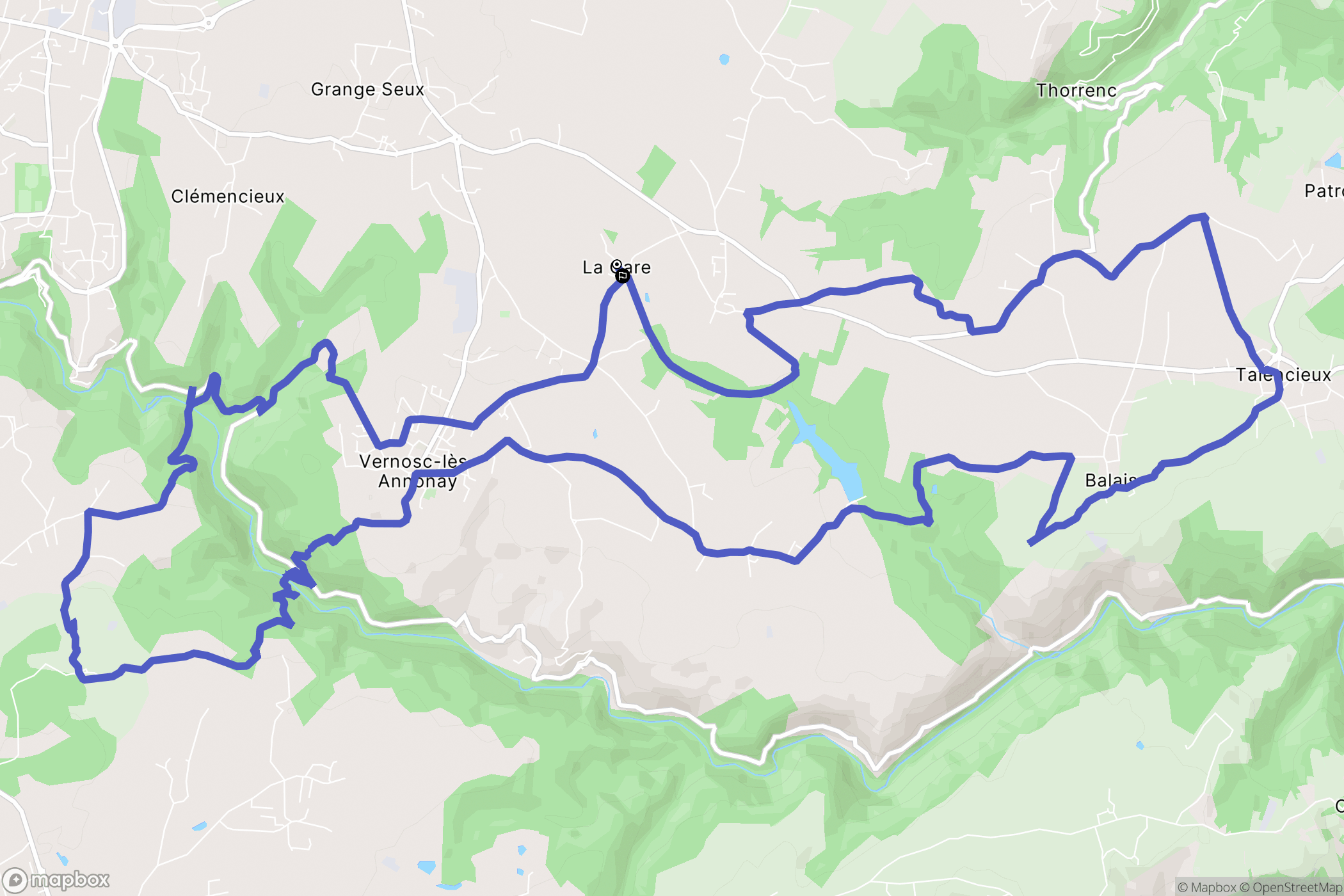 Vernosc-lès-Annonay : carte du parcours de randonnée - France