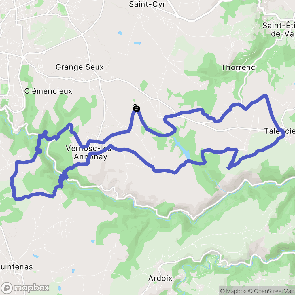 Vernosc-lès-Annonay : carte du parcours de randonnée - France