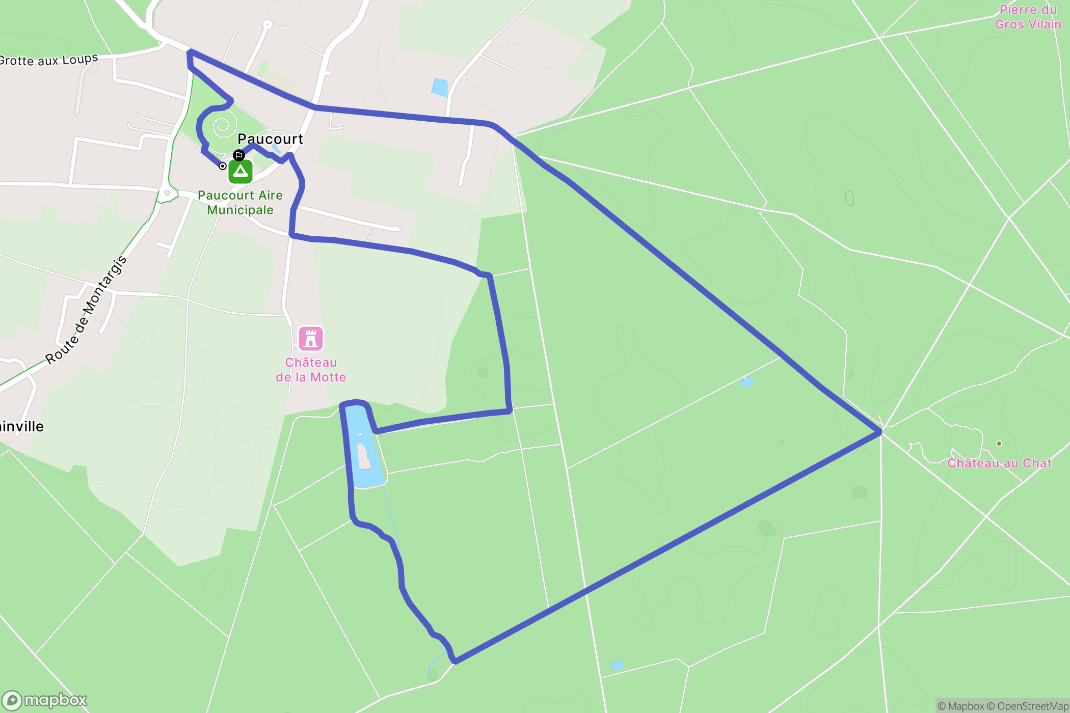 Paucourt : carte du parcours de randonnée - France