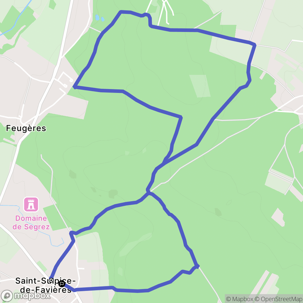Saint-Sulpice-de-Favières : carte du parcours de randonnée - France