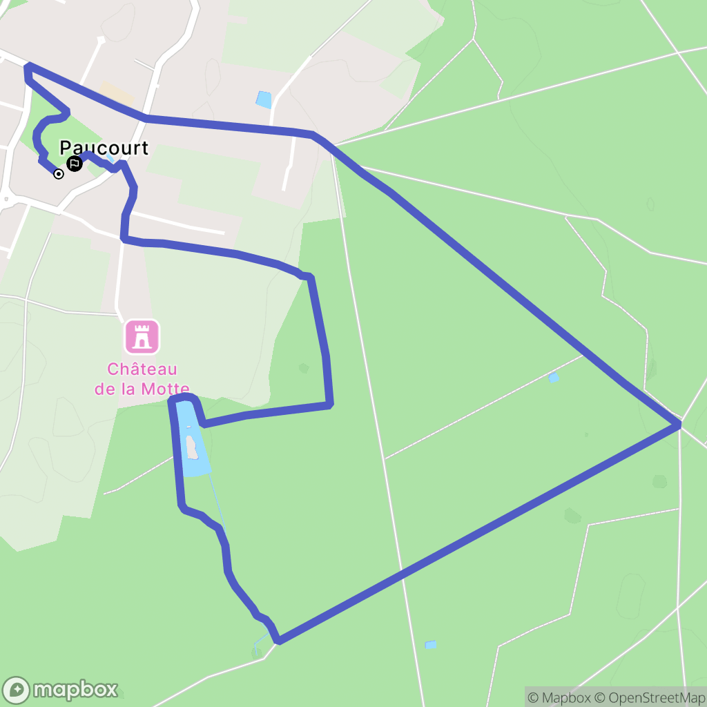 Paucourt : carte du parcours de randonnée - France