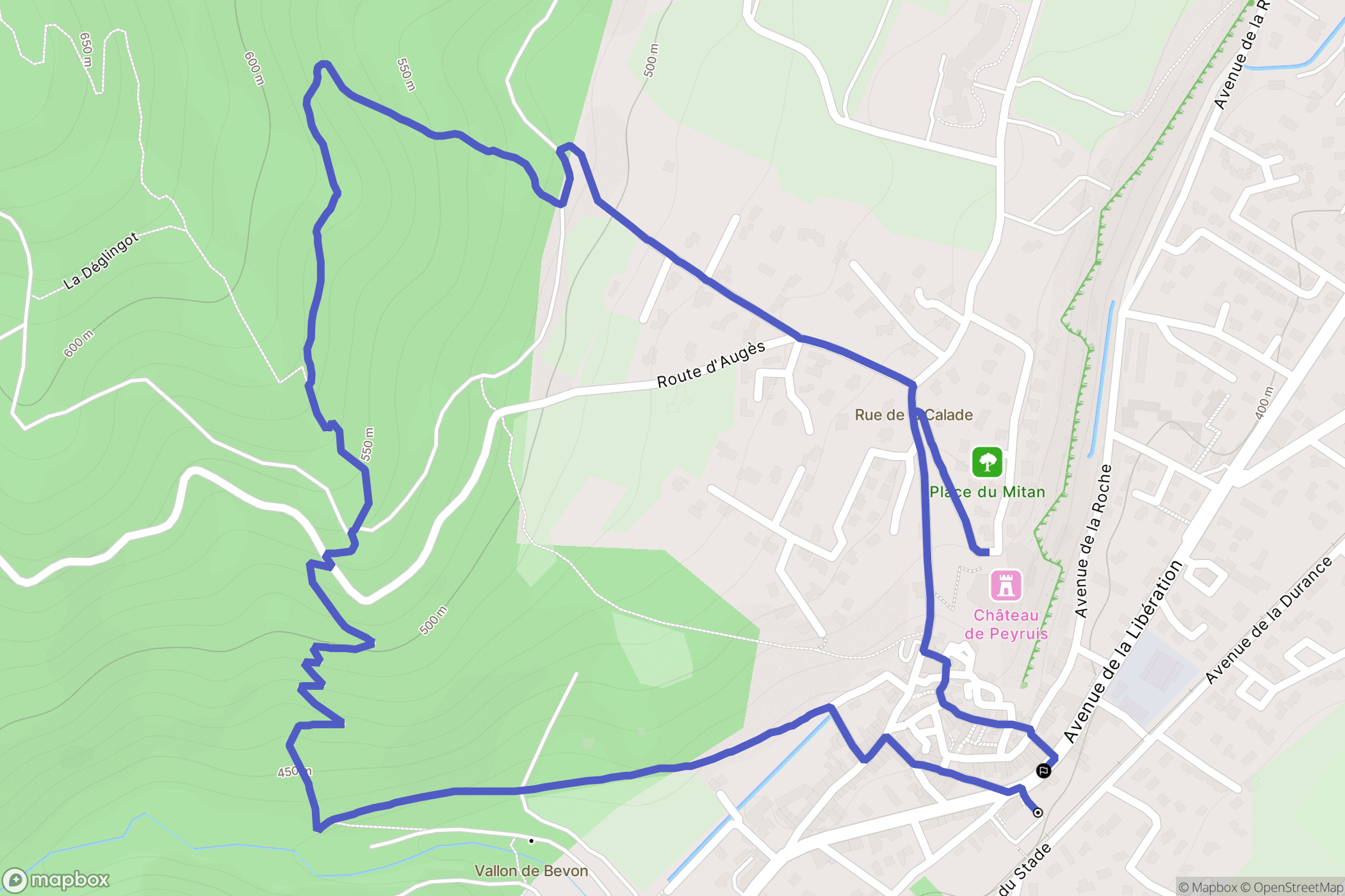 Peyruis : carte du parcours de randonnée - France