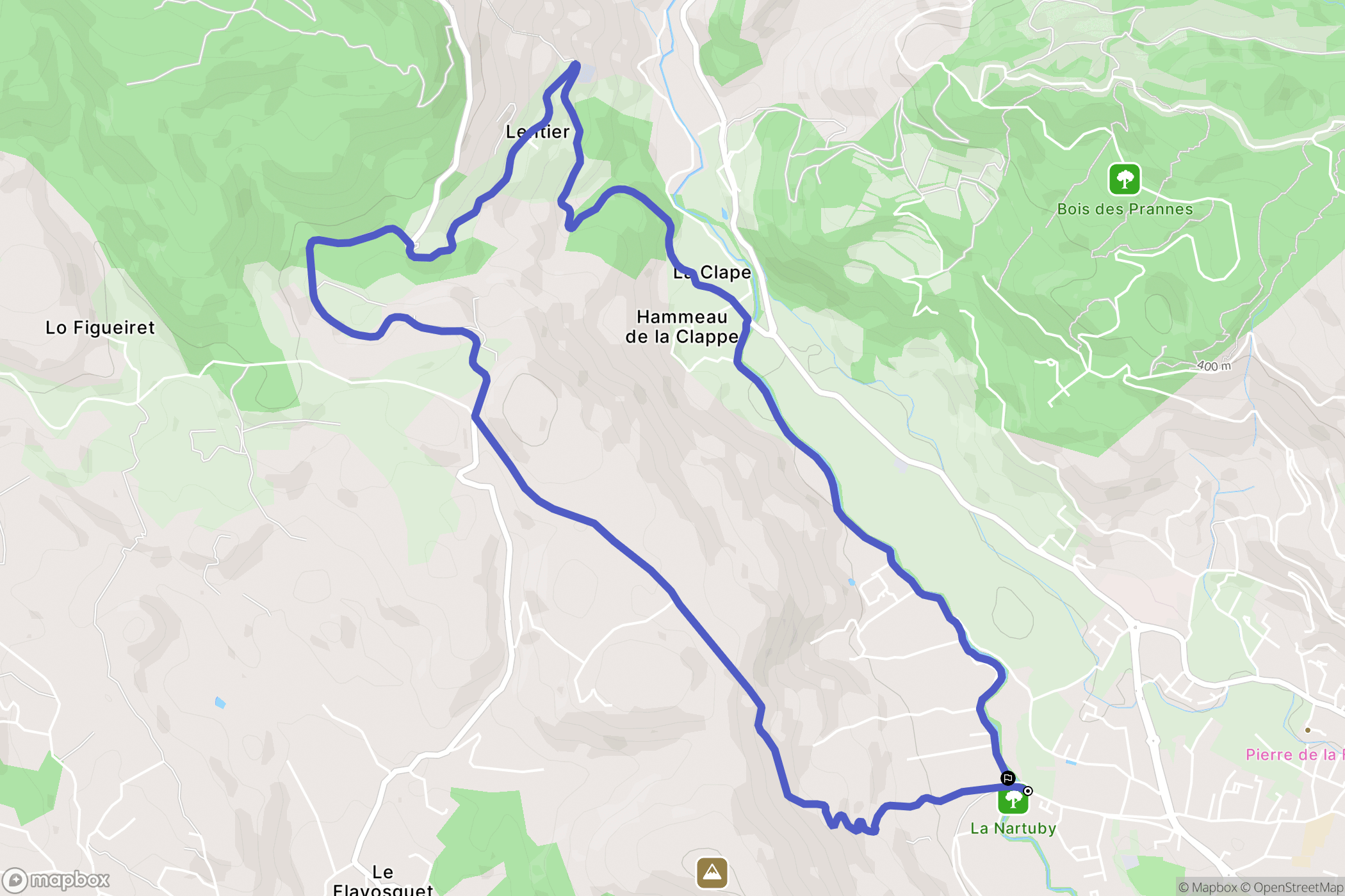 Draguignan : carte du parcours de randonnée - France