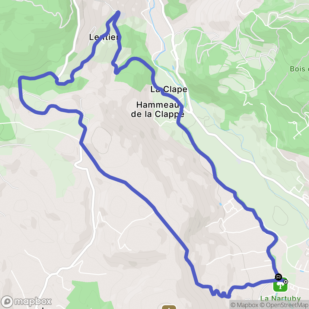 Draguignan : carte du parcours de randonnée - France
