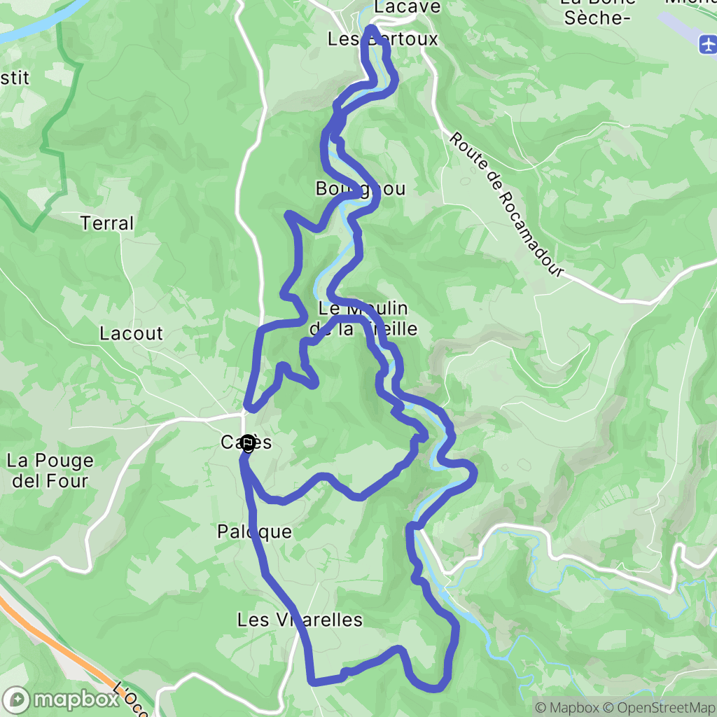 Calès : carte du parcours de randonnée - France