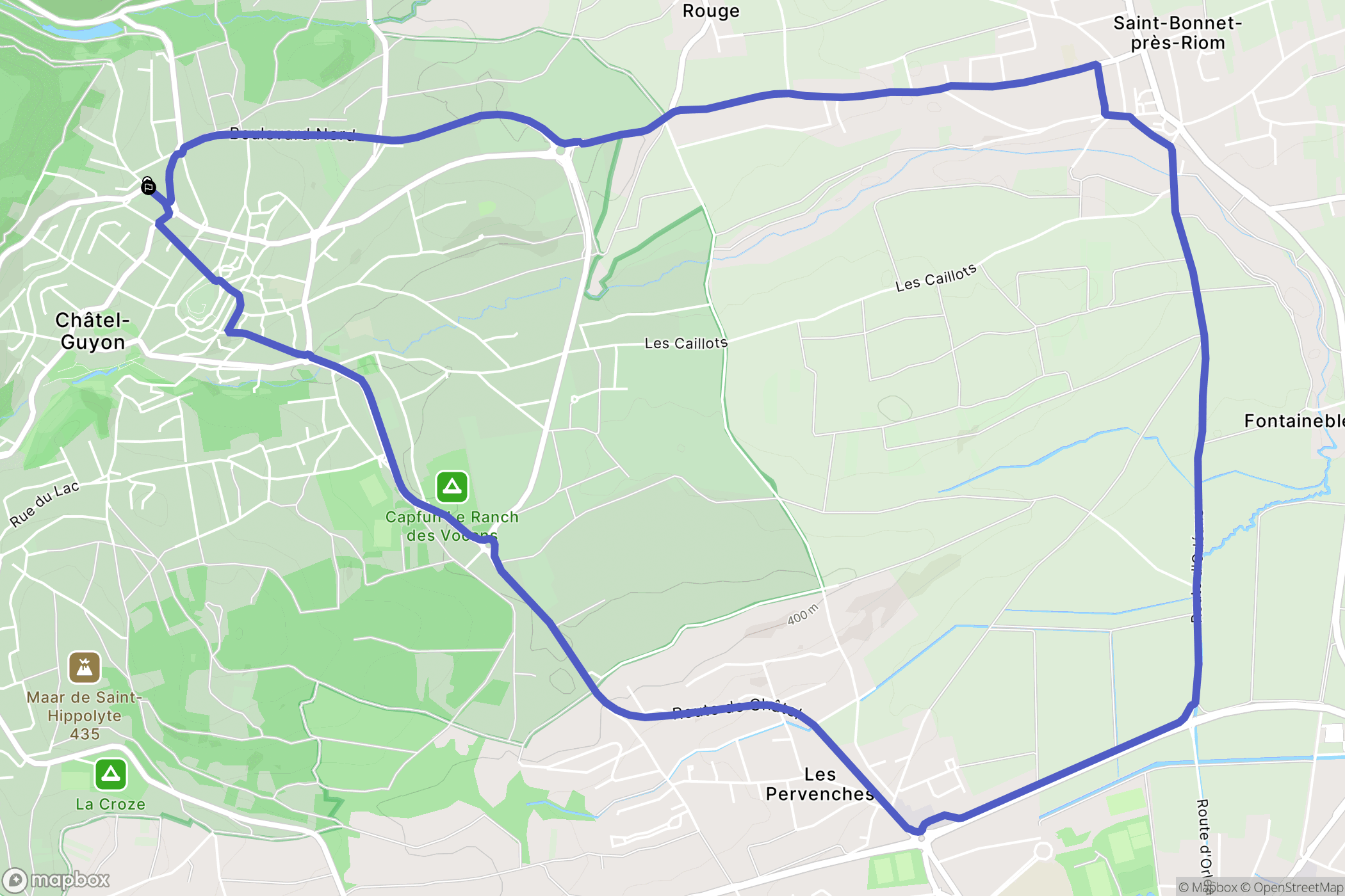 Châtel-Guyon : carte du parcours de randonnée - France