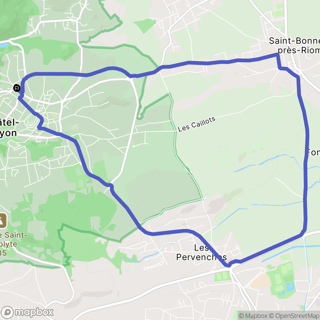 Châtel-Guyon : carte du parcours de randonnée - France
