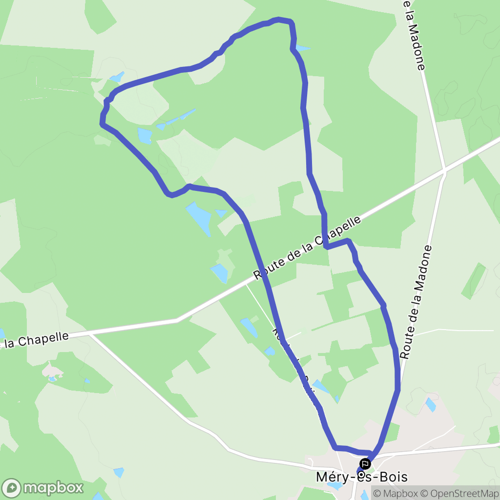 Méry-és-Bois : carte du parcours de randonnée - France