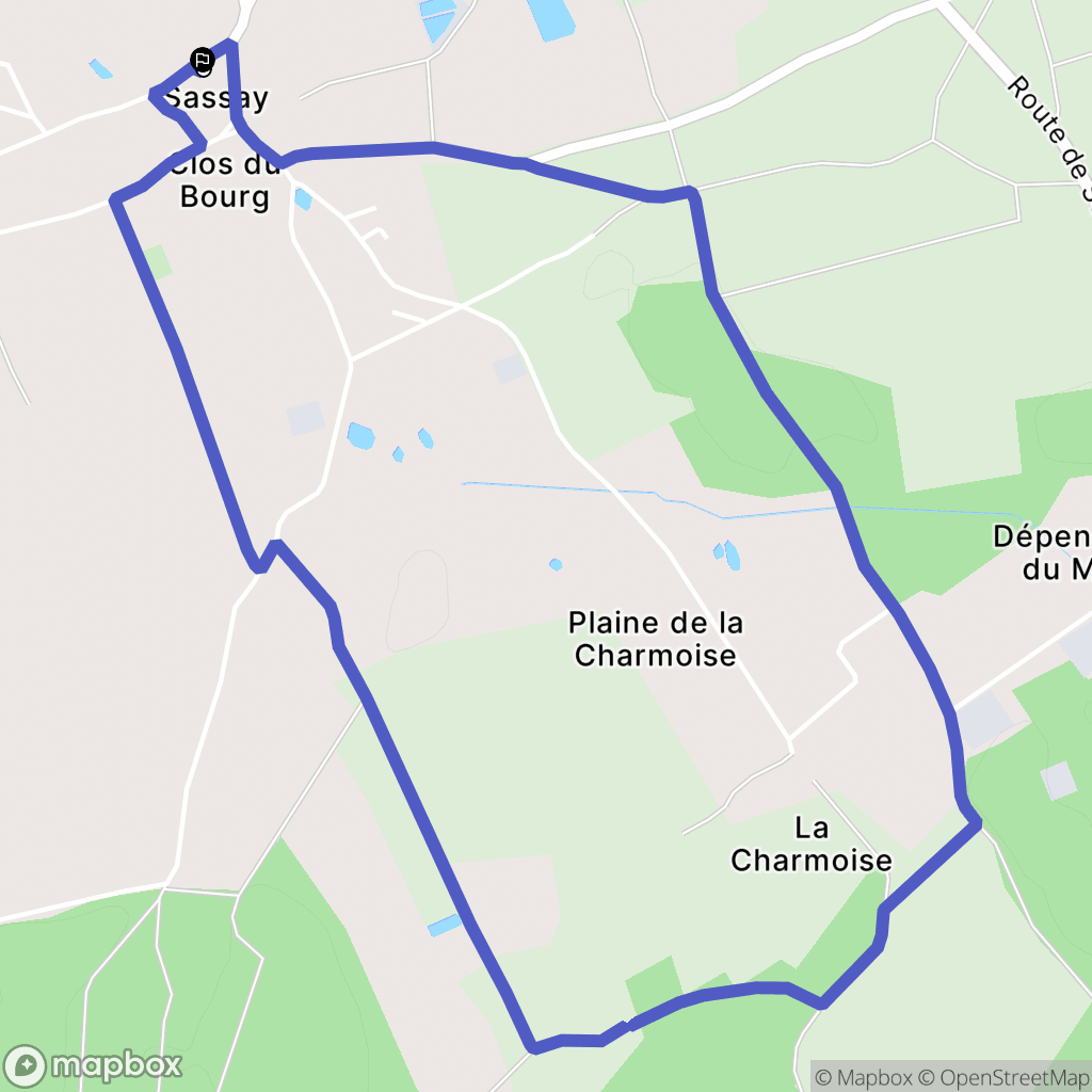 Sassay : carte du parcours de randonnée - France