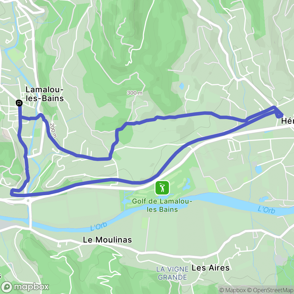 Lamalou-les-Bains : carte du parcours de randonnée - France