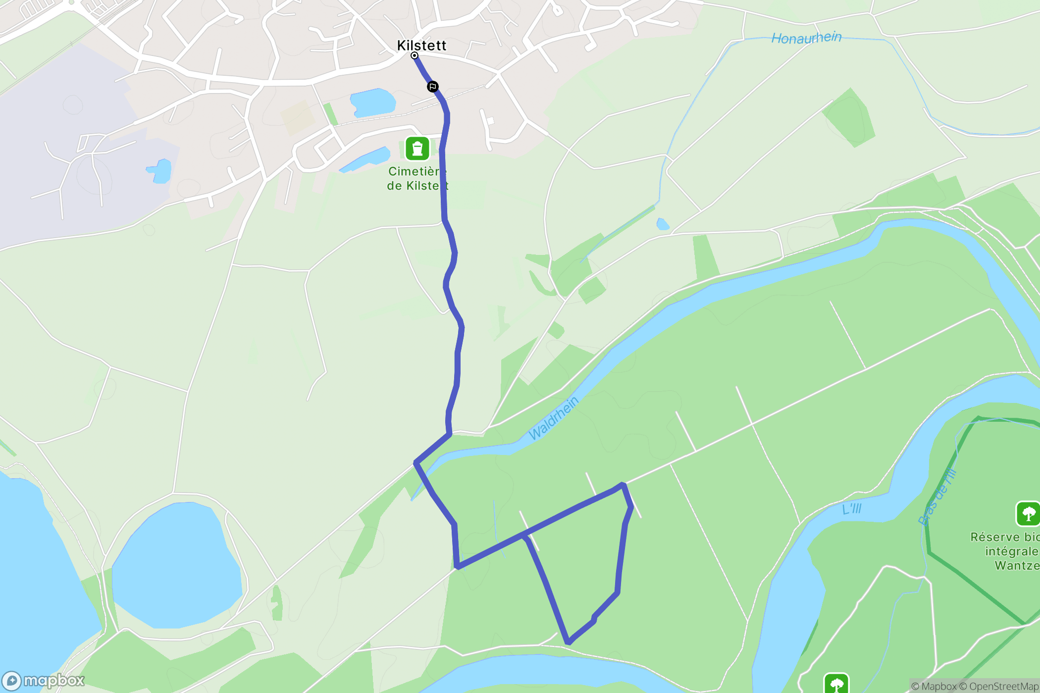 Kilstett : carte du parcours de randonnée - France