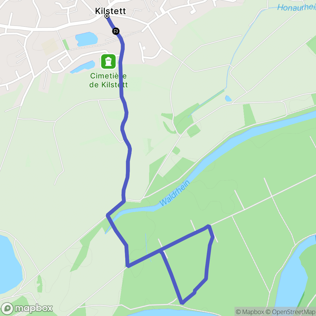 Kilstett : carte du parcours de randonnée - France