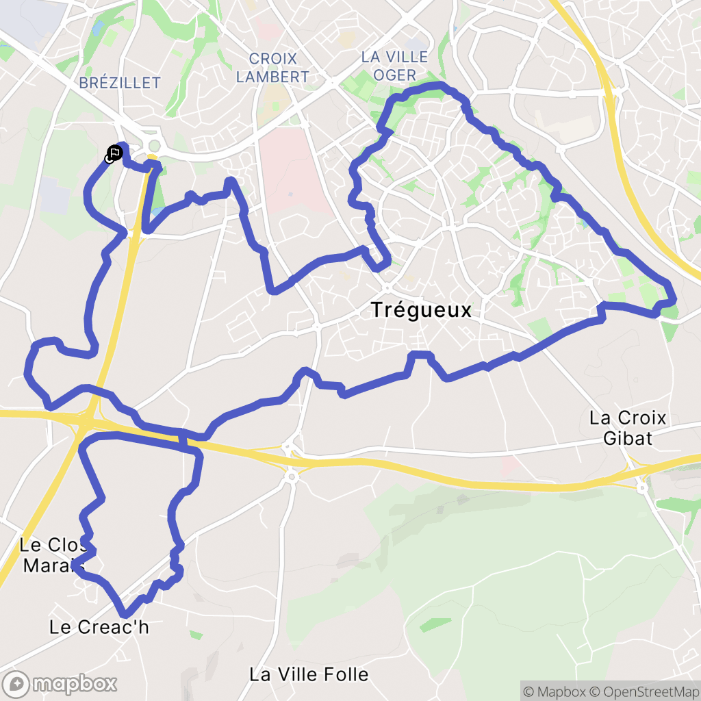Trégueux : carte du parcours de randonnée - France