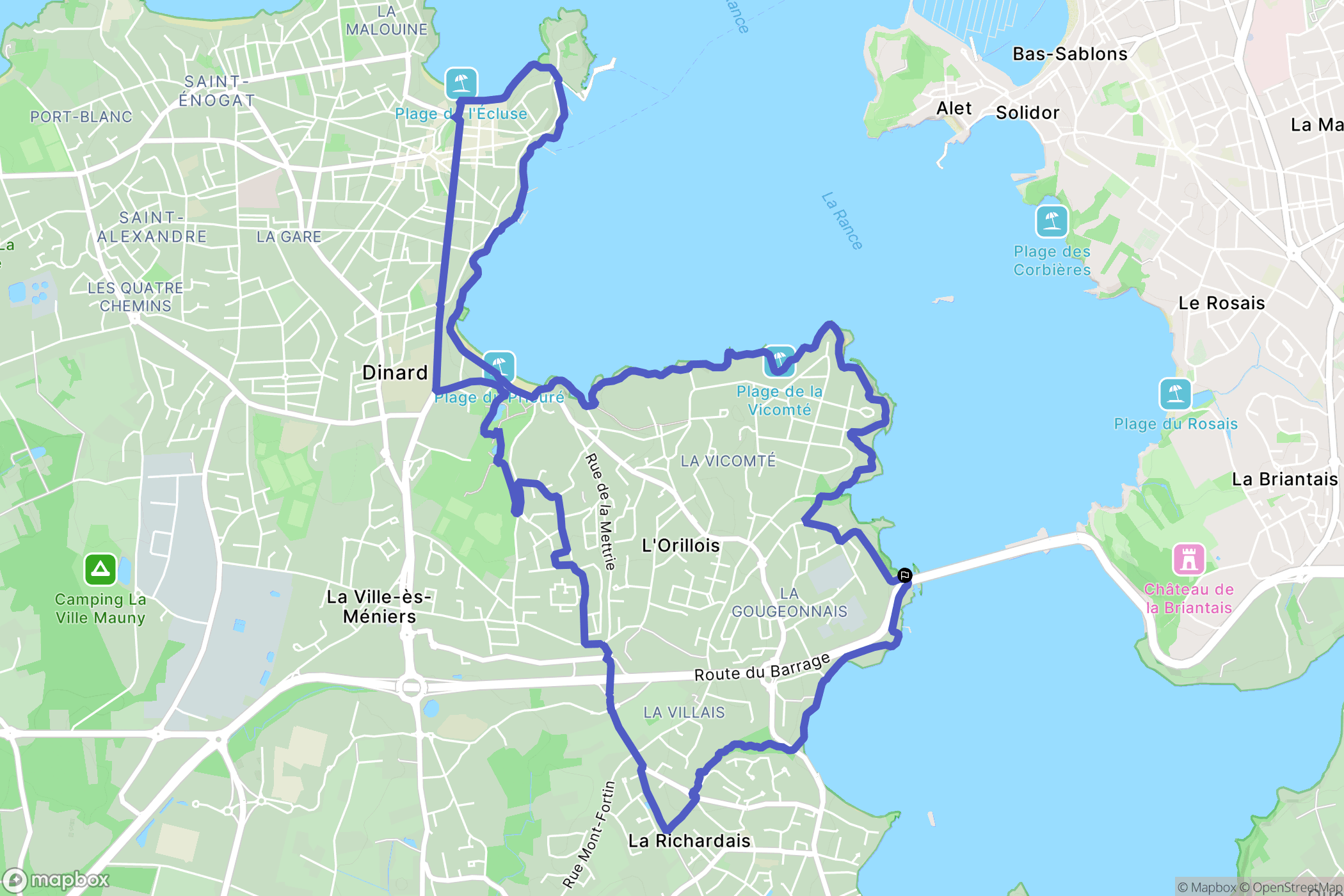 Saint-Malo : carte du parcours de randonnée - France