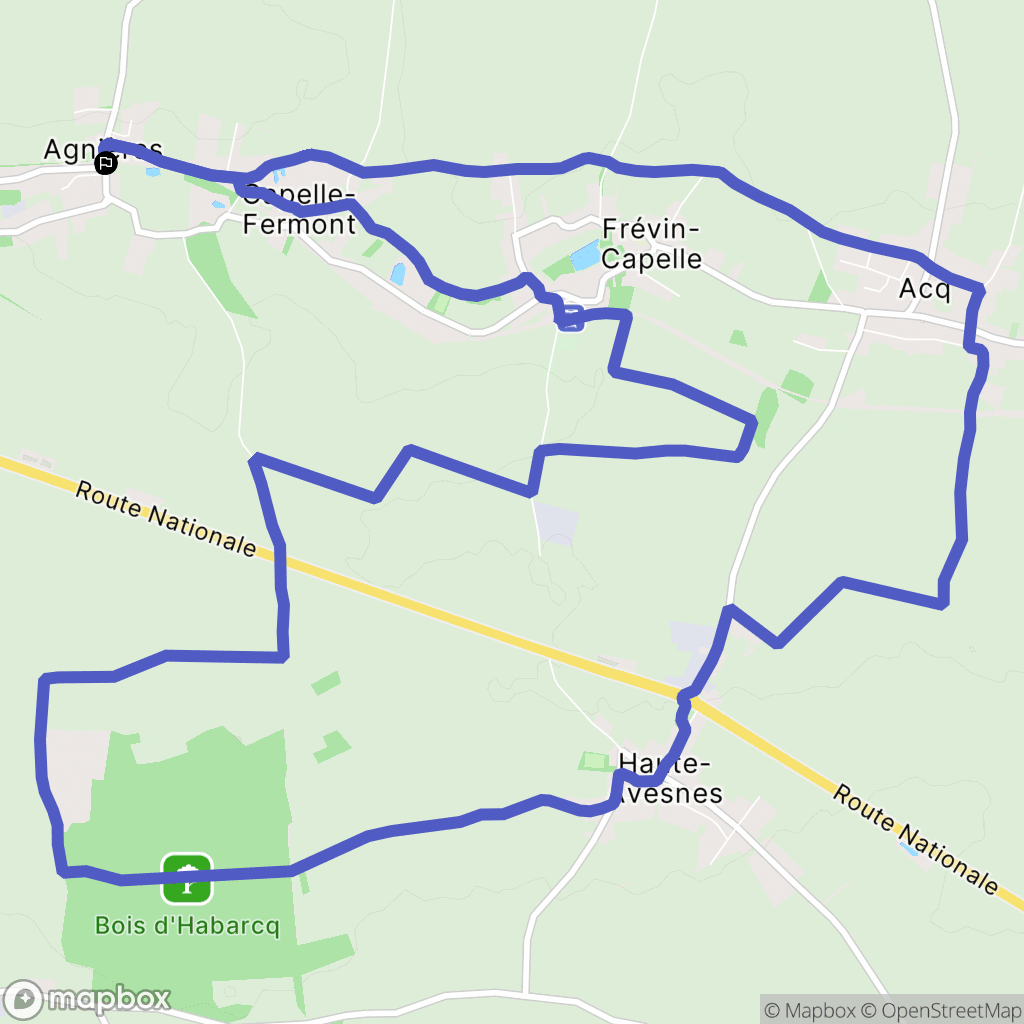 Agnières : carte du parcours de randonnée - France