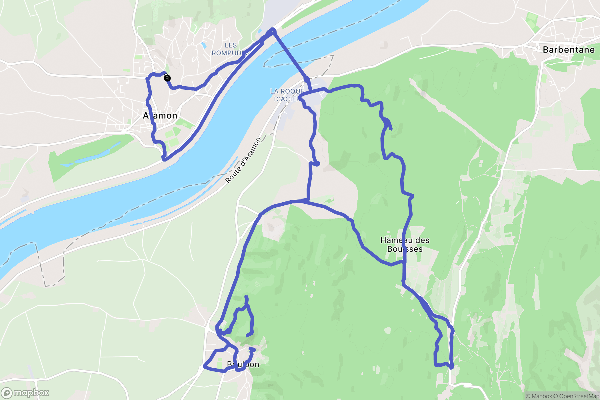 Aramon : carte du parcours de randonnée - France