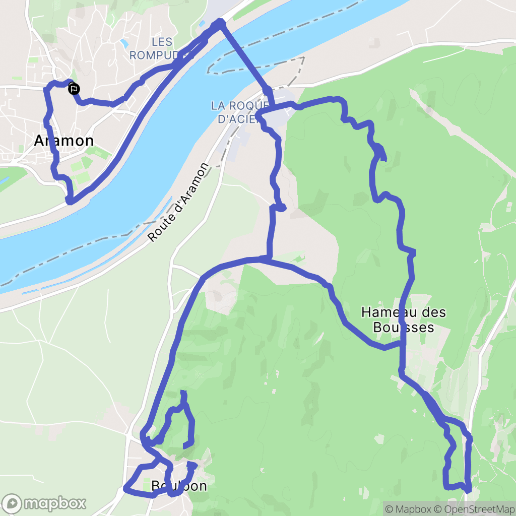 Aramon : carte du parcours de randonnée - France