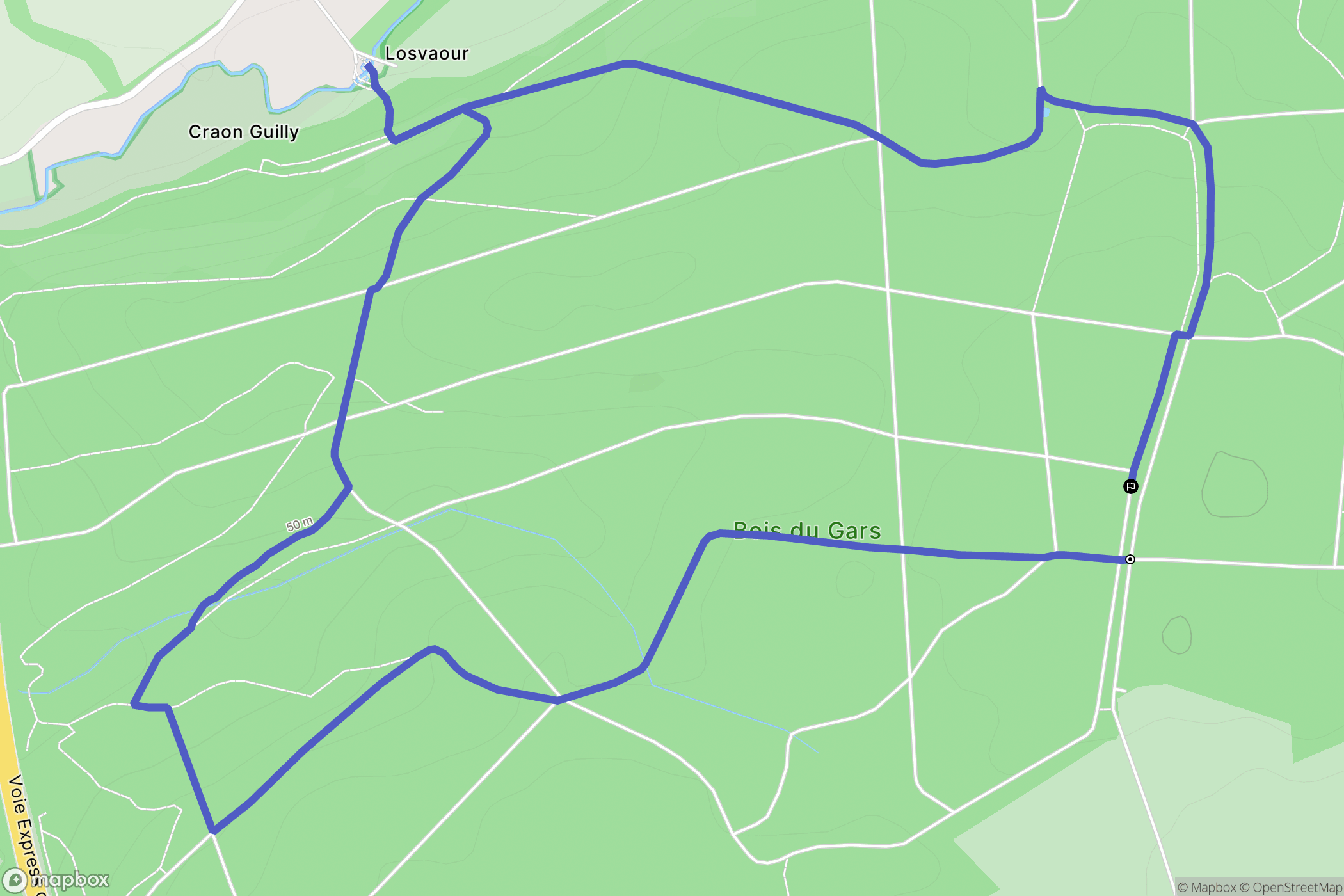 Hanvec : carte du parcours de randonnée - France