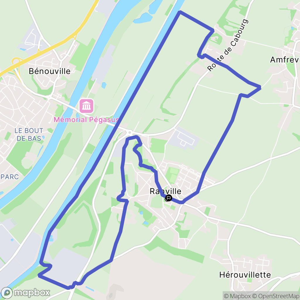 Ranville : carte du parcours de randonnée - France