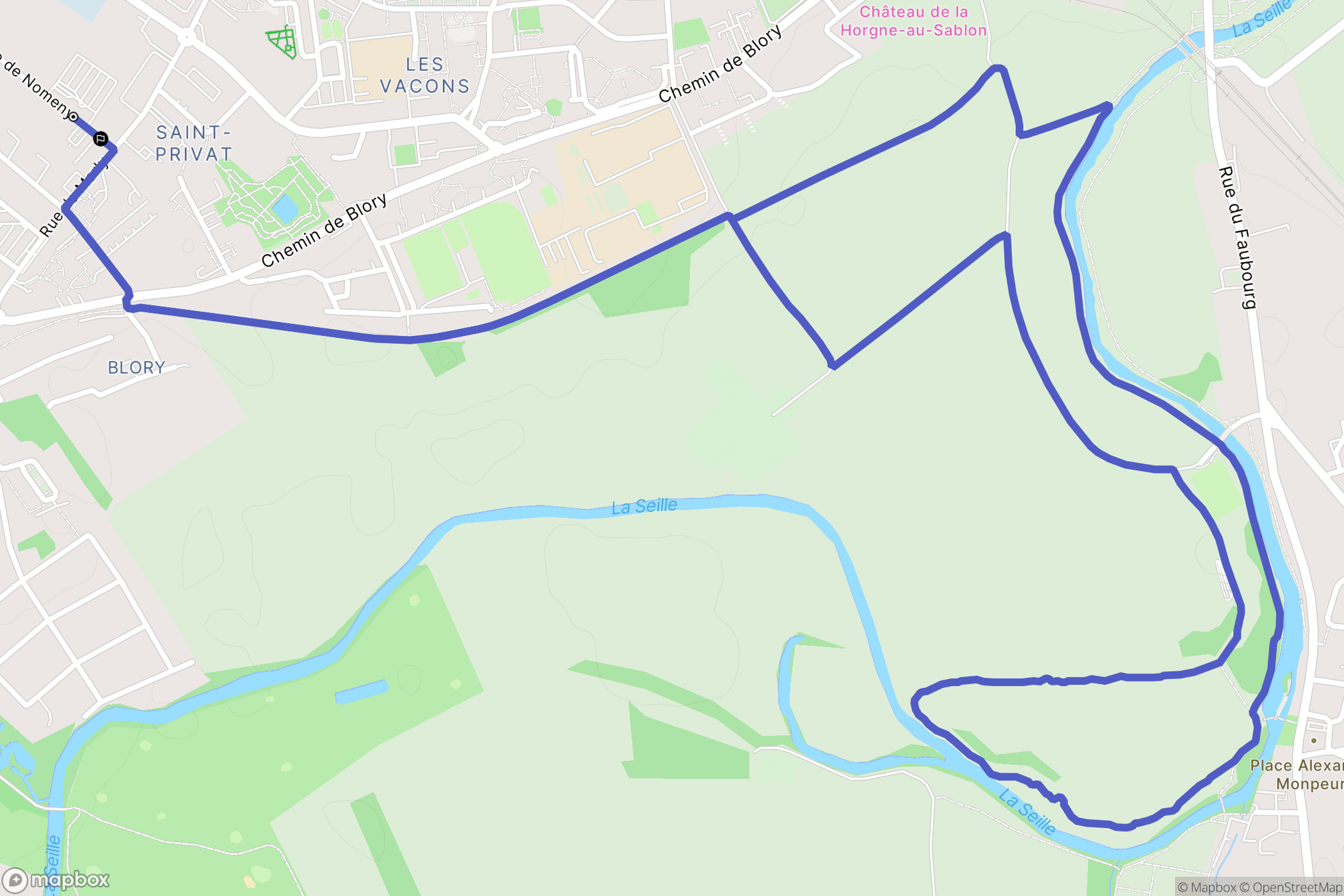 Montigny-lès-Metz : carte du parcours de randonnée - France