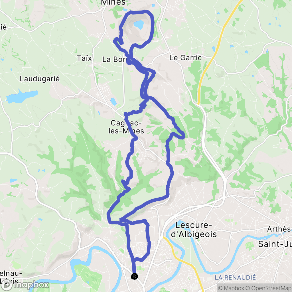 Albi : carte du parcours de randonnée - France