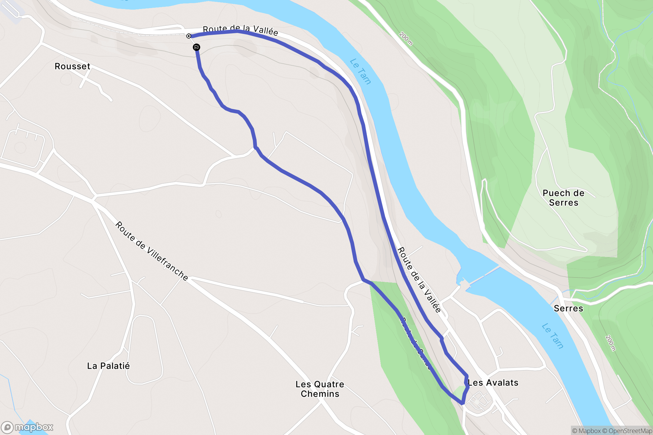 Saint-Juéry : carte du parcours de randonnée - France