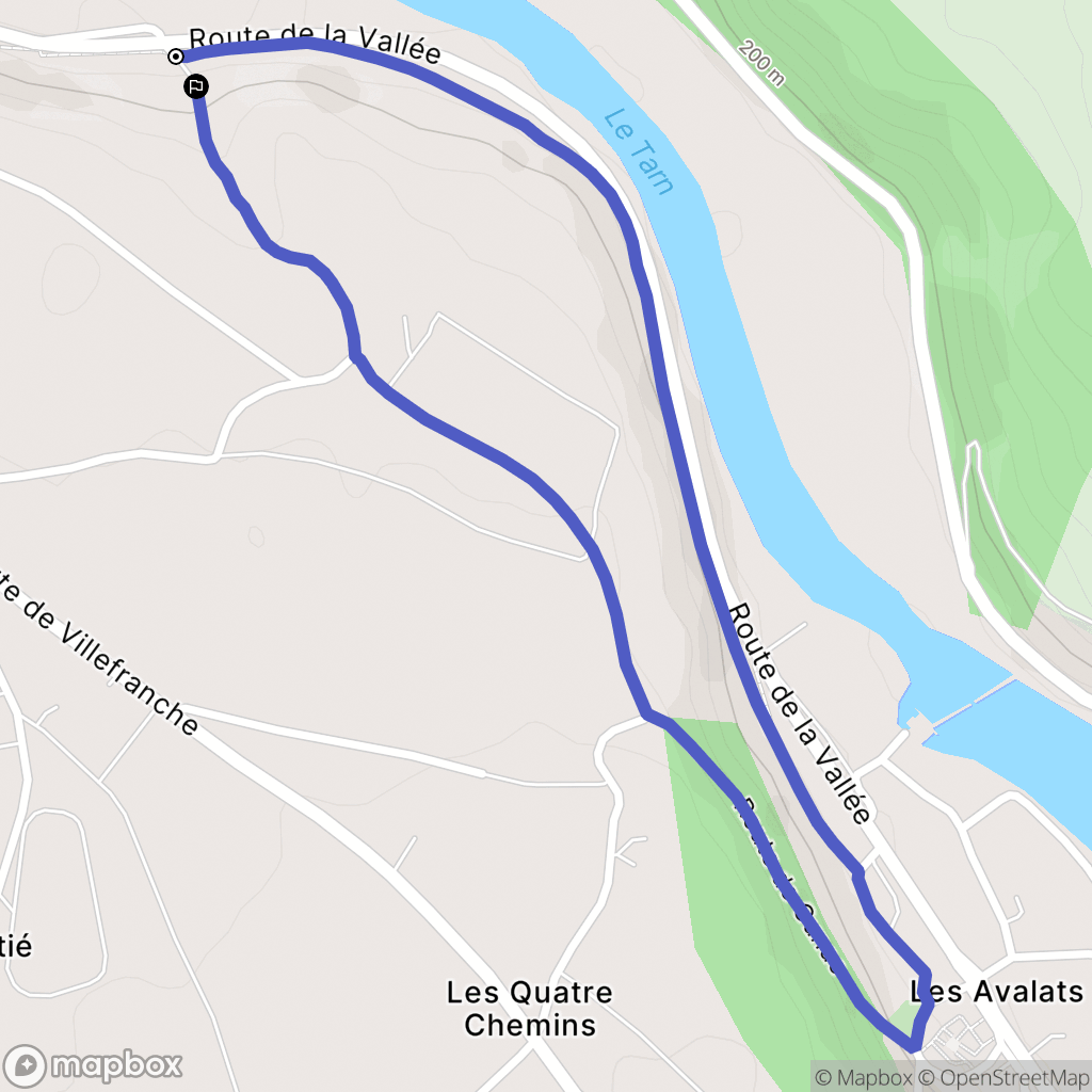 Saint-Juéry : carte du parcours de randonnée - France