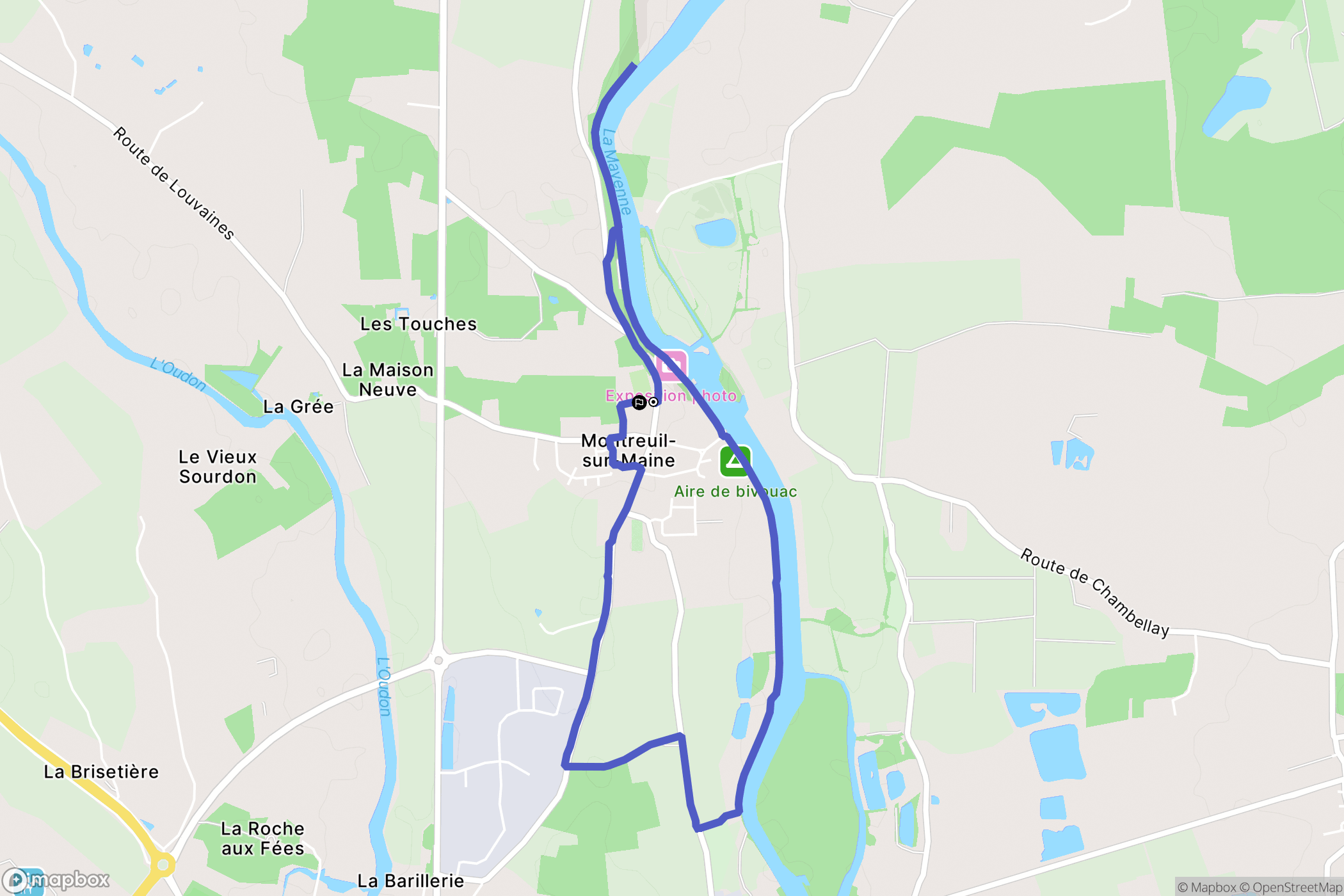 Montreuil-sur-Maine : carte du parcours de randonnée - France