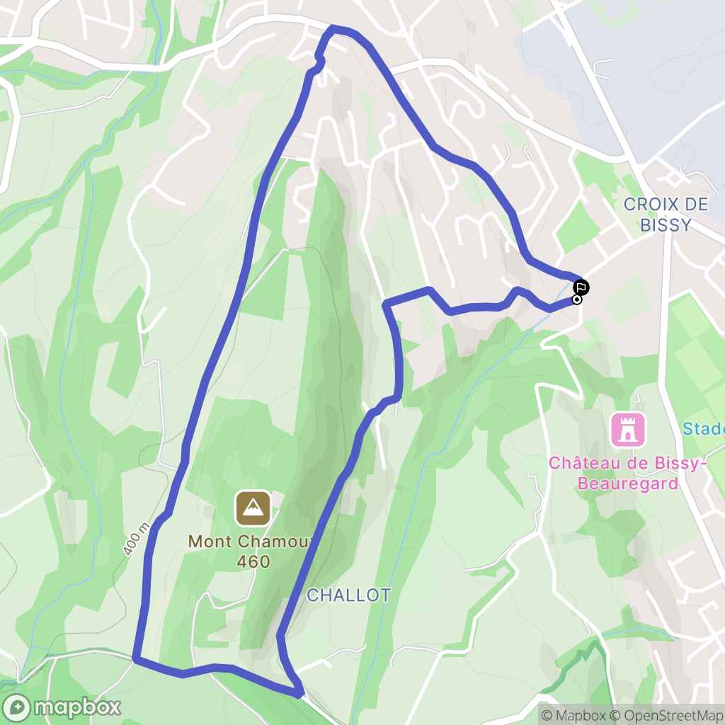 Chambéry : carte du parcours de randonnée - France