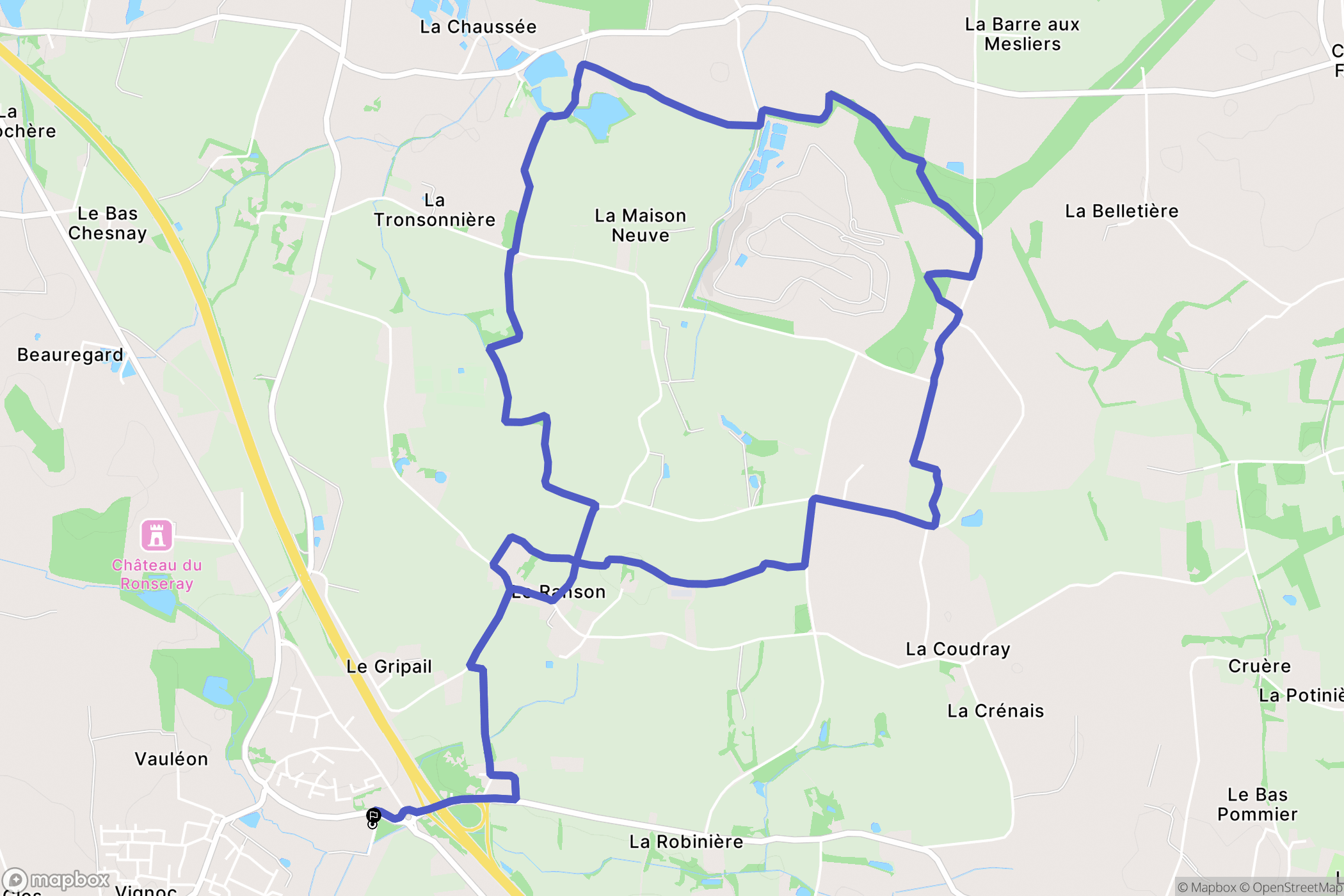 Vignoc : carte du parcours de randonnée - France
