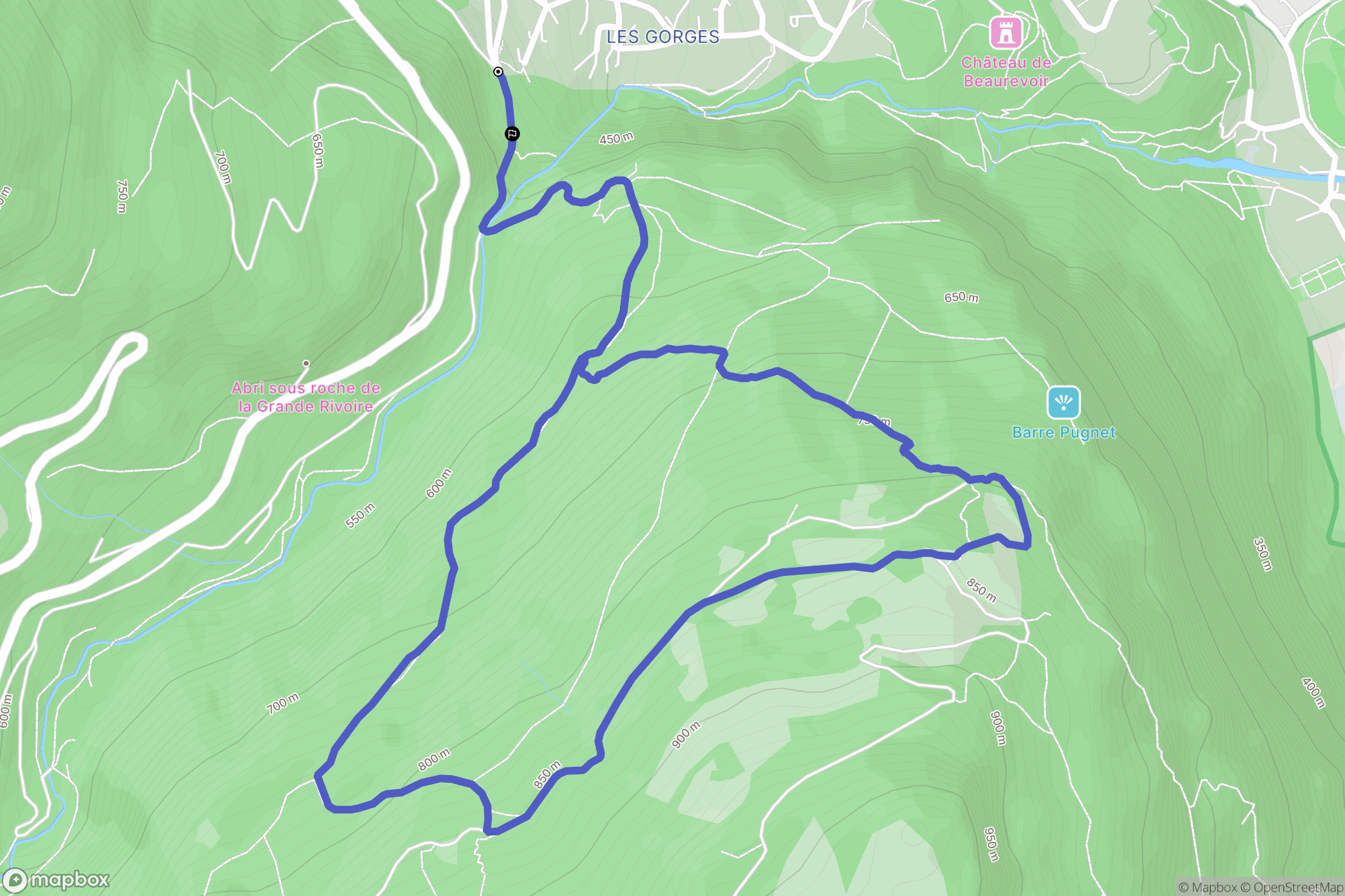 Sassenage : carte du parcours de randonnée - France
