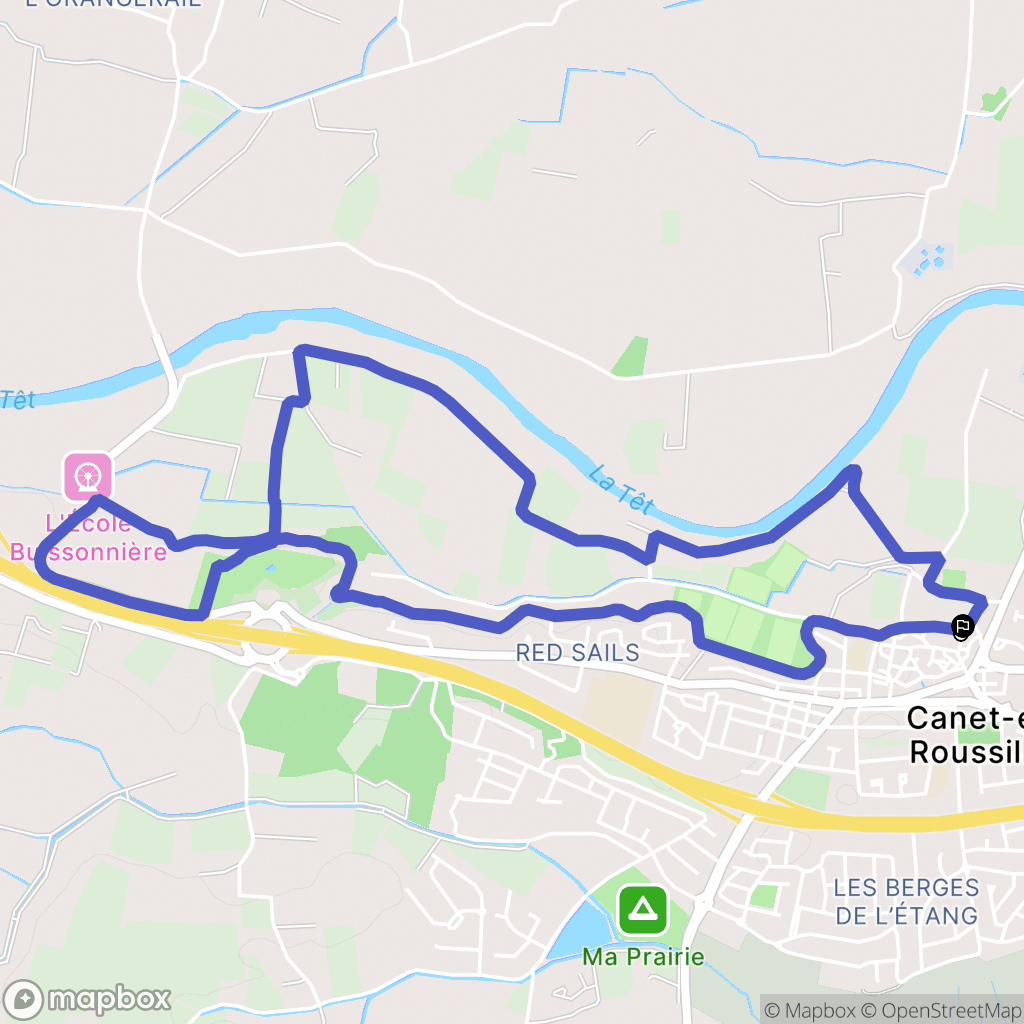 Canet-en-Roussillon : carte du parcours de randonnée - France