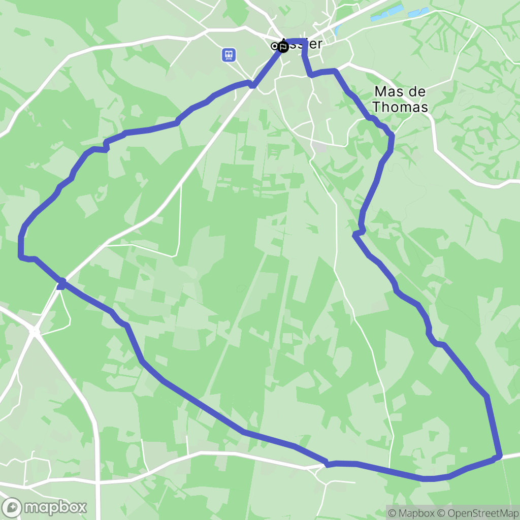 Assier : carte du parcours de randonnée - France