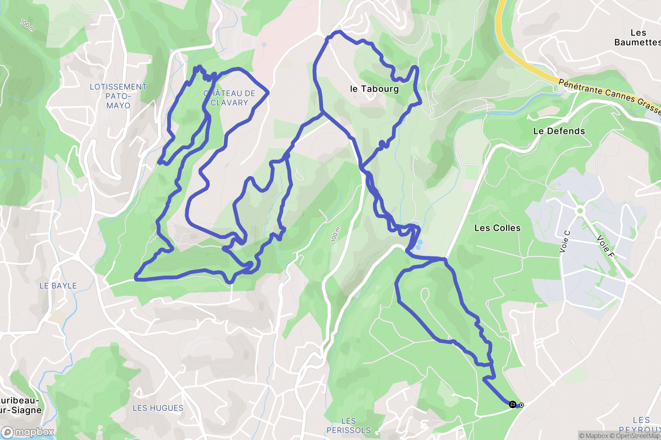 Mouans-Sartoux : carte du parcours de randonnée - France