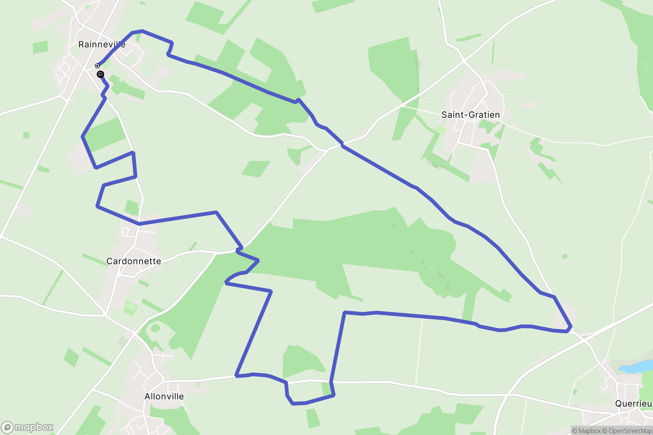 Rainneville : carte du parcours de randonnée - France