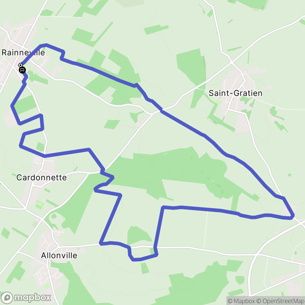 Rainneville : carte du parcours de randonnée - France