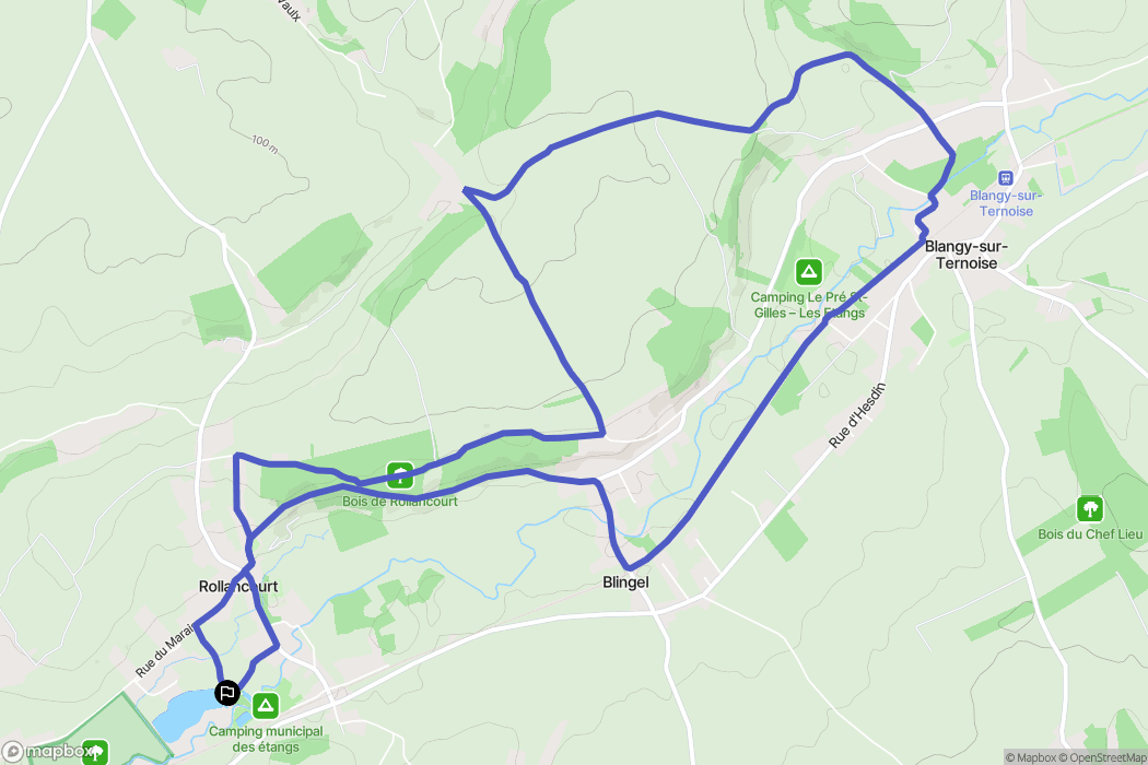 Rollancourt : carte du parcours de randonnée - France