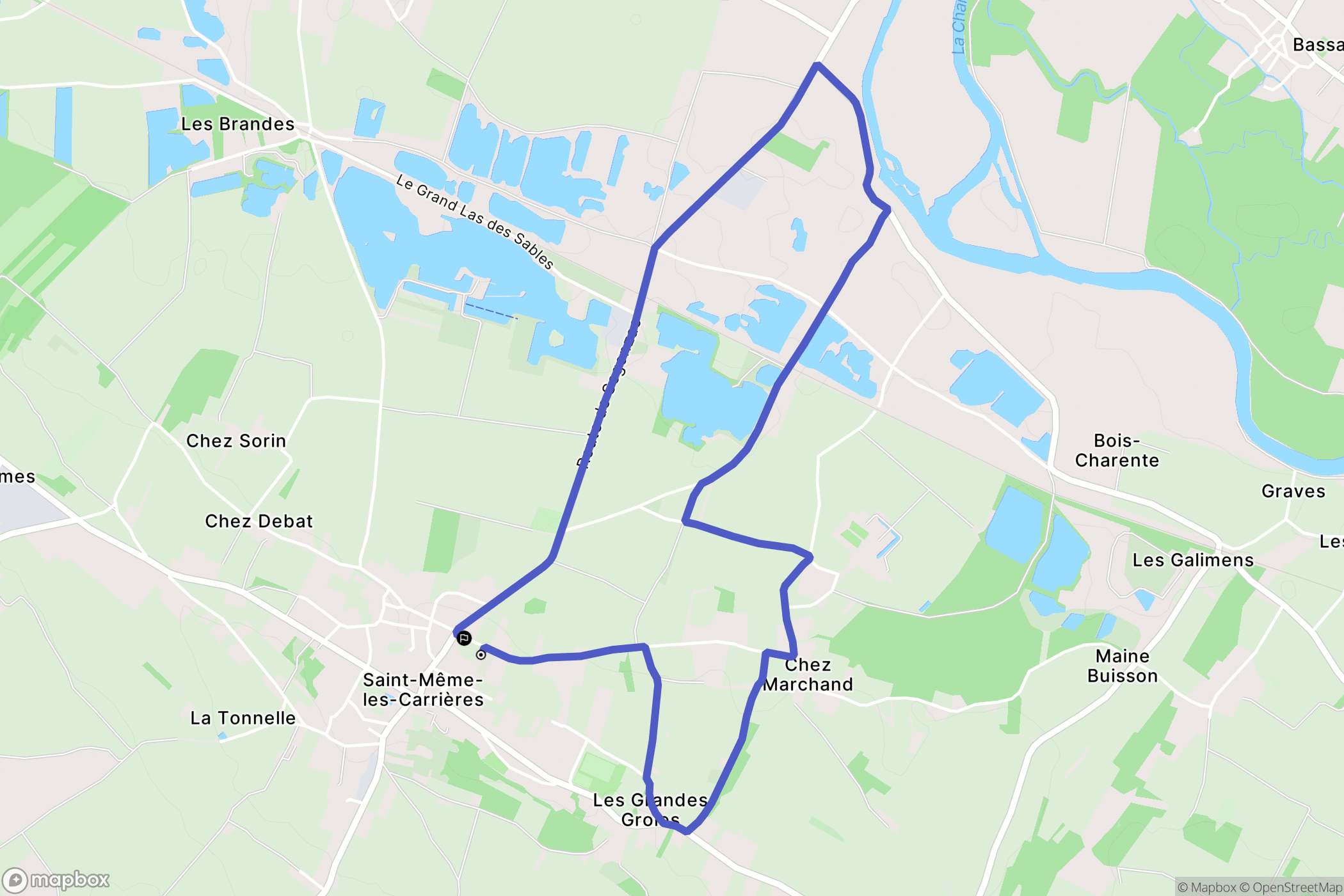 Saint-Même-les-Carrières : carte du parcours de randonnée - France