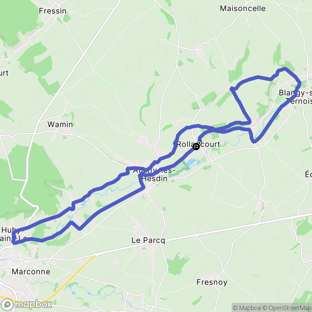 Rollancourt : carte du parcours de randonnée - France