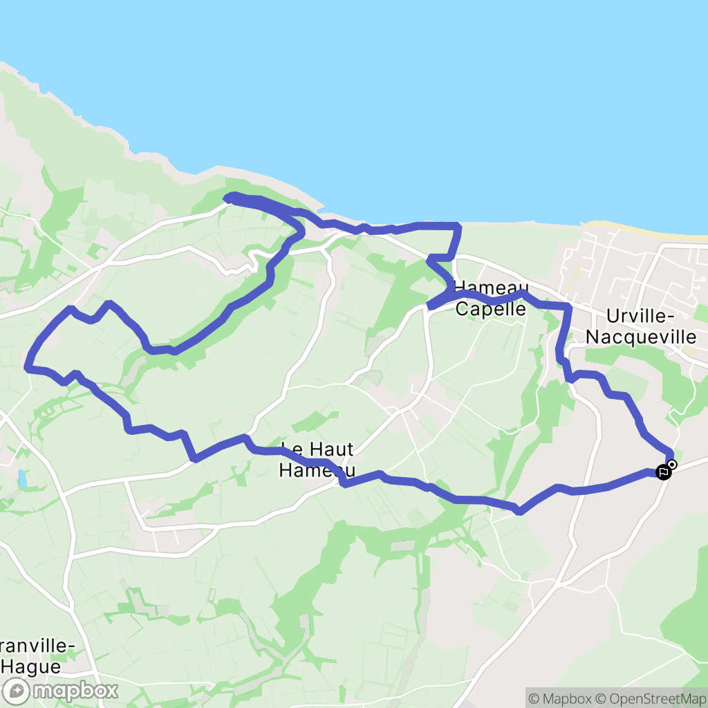 La Hague : carte du parcours de randonnée - France